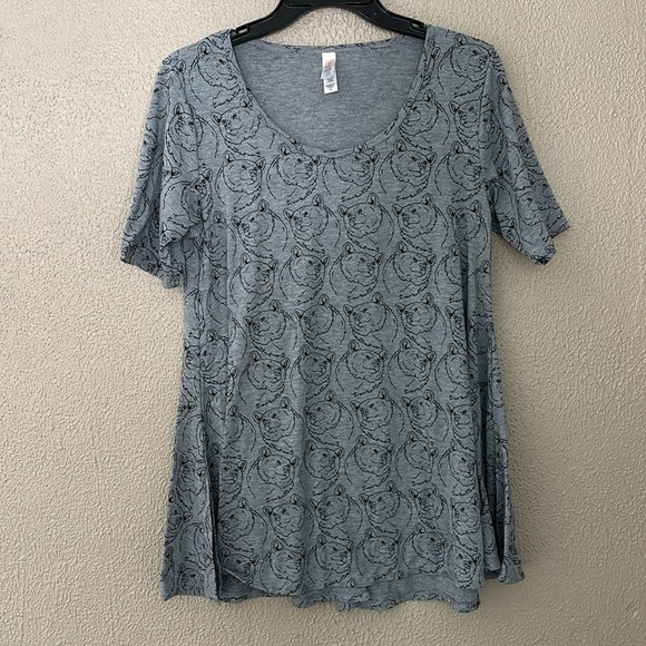 LuLaRoe Gray Bear Tunic Top Women’s XS - Picture 2 of 7